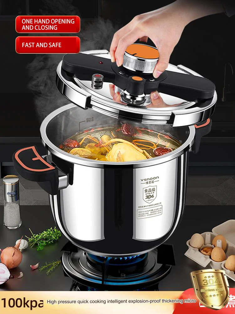 Highly Quality Gas And Induction Cooker 304 Stainless Steel Pot Kitchen Cookware Explosion-proof Pressure Cooker