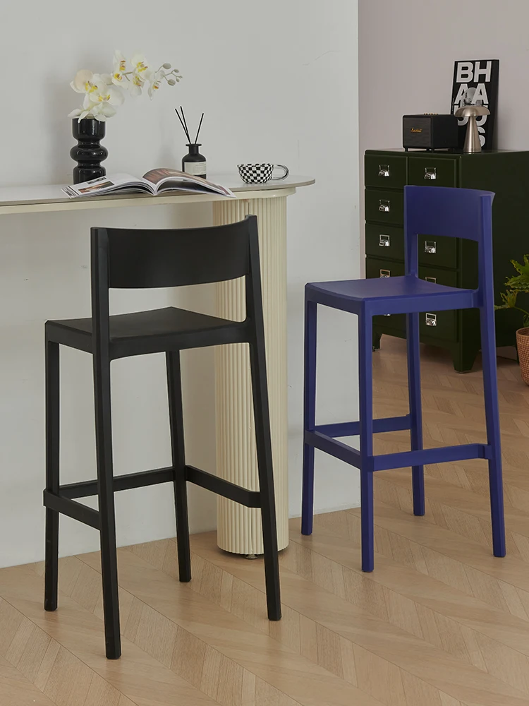 Home High Chair Nordic Plastic Bar Chair Cafe Bar Chair Front Desk High Stools Light Luxury Restaurant Island Leisure Chairs
