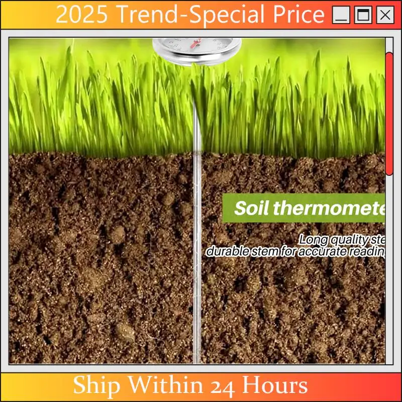 A61Z Deals Compost Soil Thermometer 20 Inch 50 Cm Length Premium Food Grade Stainless Steel Measuring Probe Detector