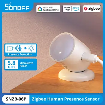 SONOFF SNZB-06P Zigbee 3.0 Human Presence Sensor Smart Home Lichterkennung Mikrowellenradar Funktioniert mit eWeLink Alice Alexa Google