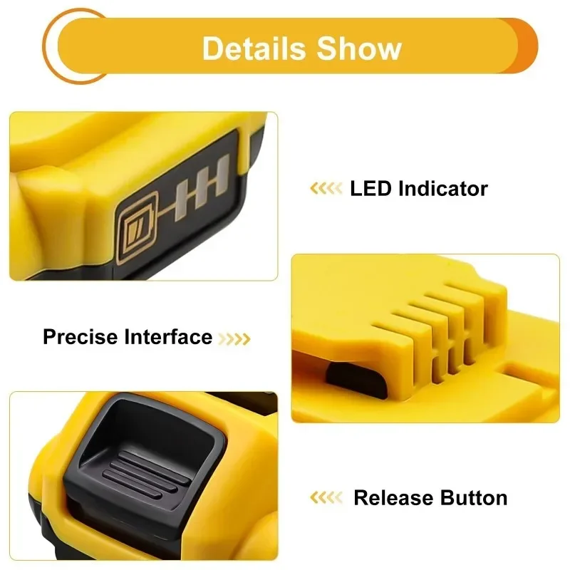 Imagem -04 - Substituição da Bateria de Lítio para Dewalt 18v Max Bateria de Iões de Lítio Dcb206 Dcb205 Dcb204 Ferramentas Eléctricas 3ah Dcb203