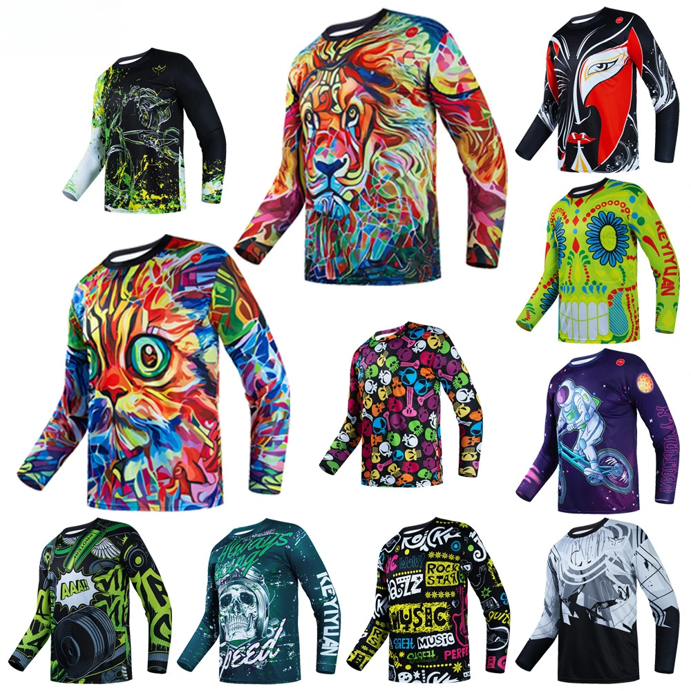

Men MTB Jersey Breathable Shirt Road Bike Wear Mountain Bicycle Beach Motorcycle Riding Equipment Motocross Clothing T-shirt