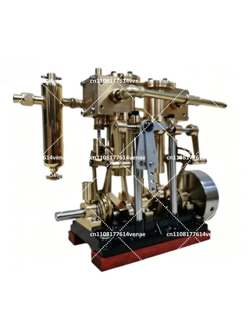 Double cylinder three-cylinder steam engine, high torque, steamboat engine model