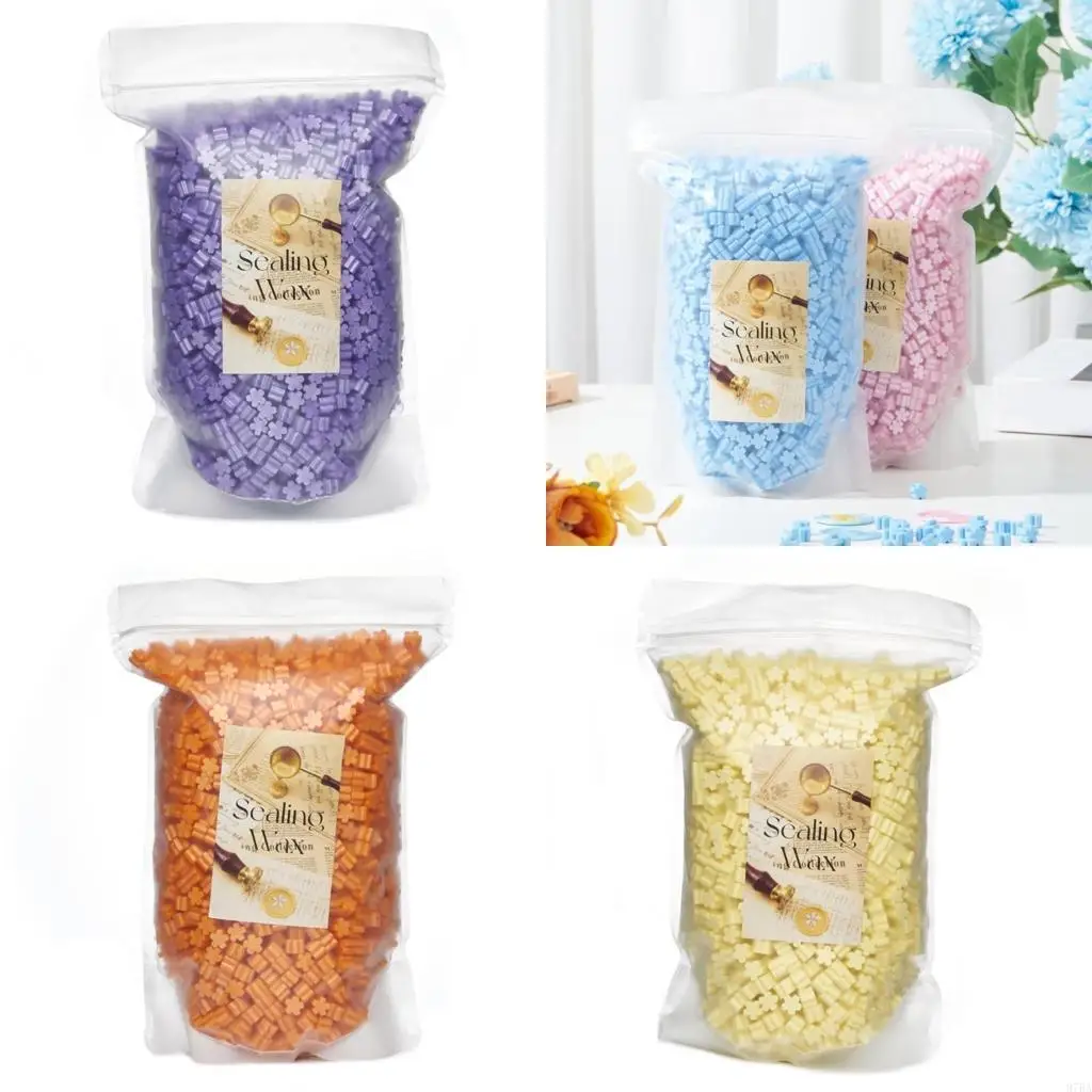 

97BA 500g Waxes Seal Beads for Wax Seal Stamp Flower Shaped Sealing Waxes for Scrapbooking Christmas Card Craft Embellishment