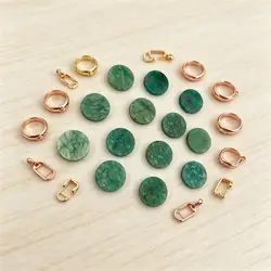 1PC Peruvian Amazonite Flat Round 8-20mm Cabochon Loose Stones for Jewelry Making Ring Pendant DIY