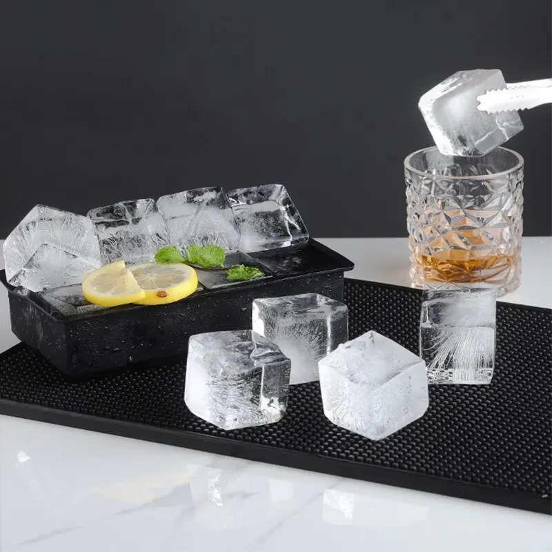 15 Square Ice Compartment Large Ice Cube Mold Silicone Easy Release Home Made Ice Diy Summer Drink Tools