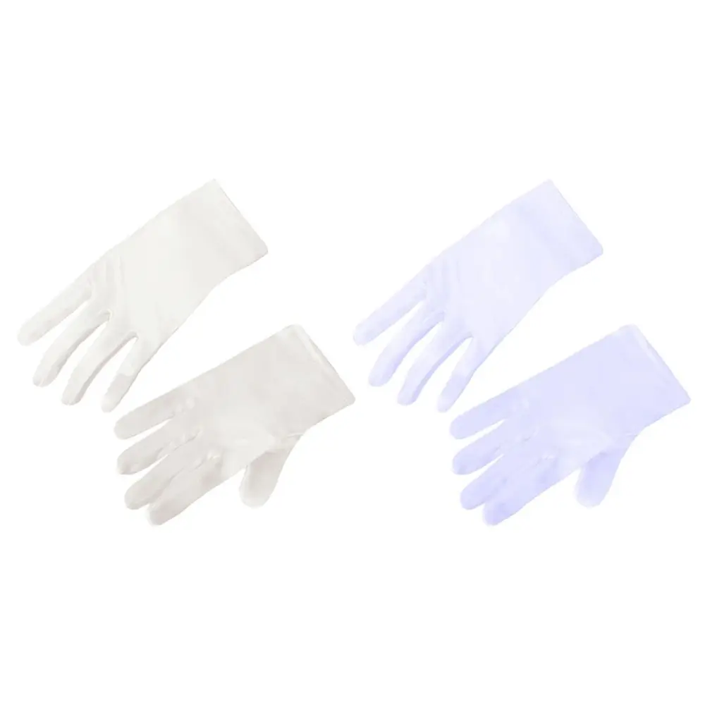 

Creative White Children's Wedding Gloves Glossy Satin Elastic Etiquette Dress Gloves Short Dance Gloves Birthday Party