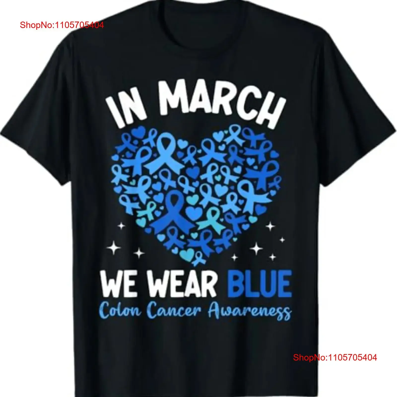 T-shirt vintage à manches longues ou courtes avec ruban bleu pour la sensibilisation au cancer colorectal, idéal pour le quotidien