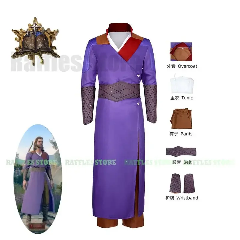 Gale Cosplay Dress Purple Dress Men Game Baldur Cosplay costume Gate Disguise Adult Men Men Halloween Party Roleplay Cloths