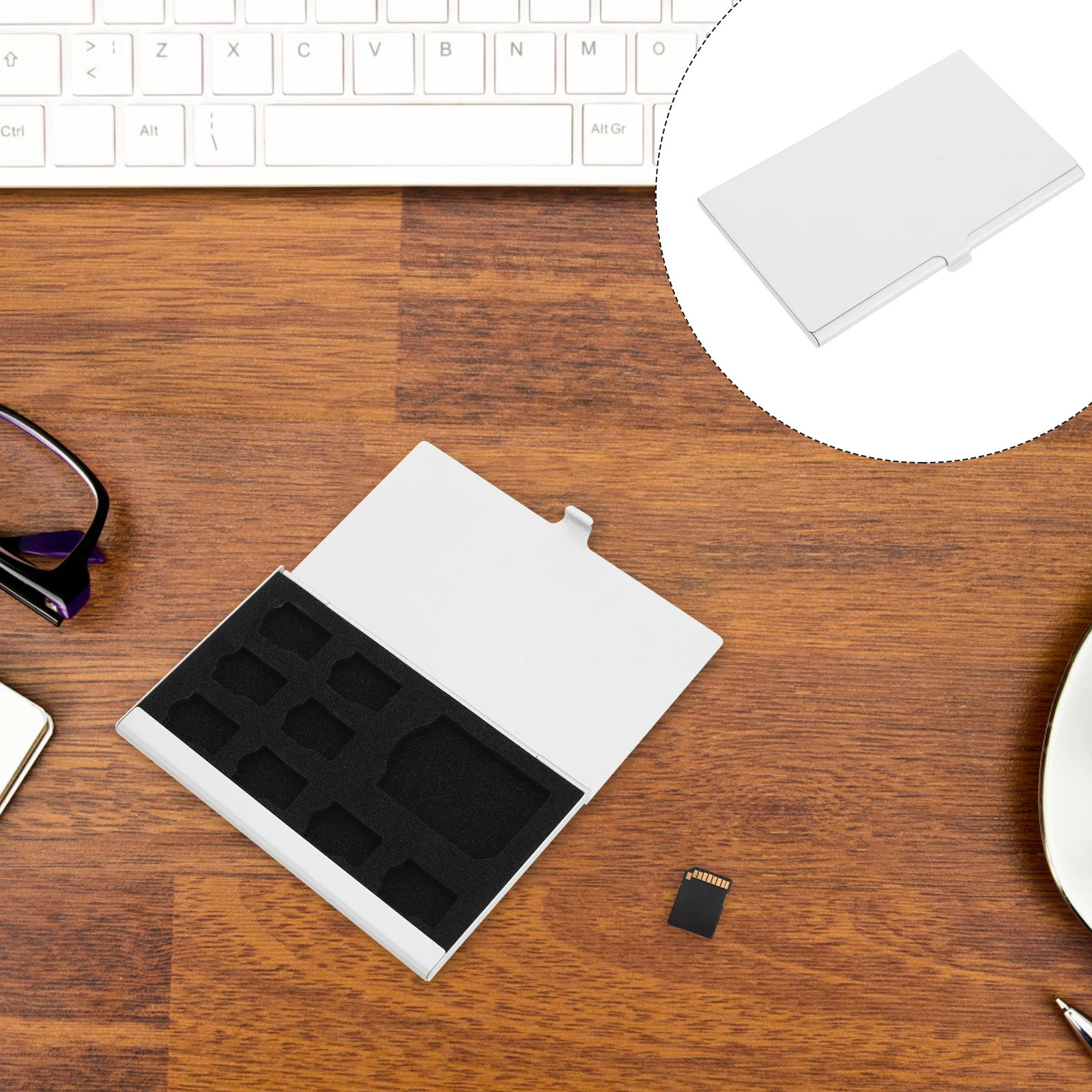 

9 Slots Storage Card Holder Aluminum Alloy Case Small Size Waterproof Case Compact Design Durable Material