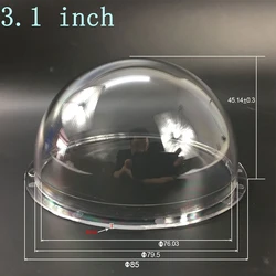 3.1 Inch Acryl Indoor / Outdoor Cctv Vervanging Clear Camera Mini Dome Behuizing Cover