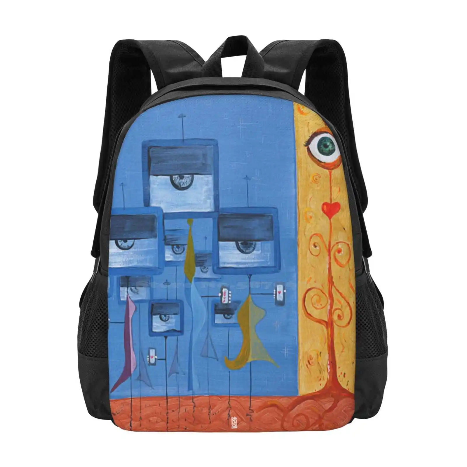 Mochilas de hipnosis para adolescentes y niñas, bolsos de viaje para la escuela, árbol de hipnosis convencional, rechazo de raíces, Rage cuadrado