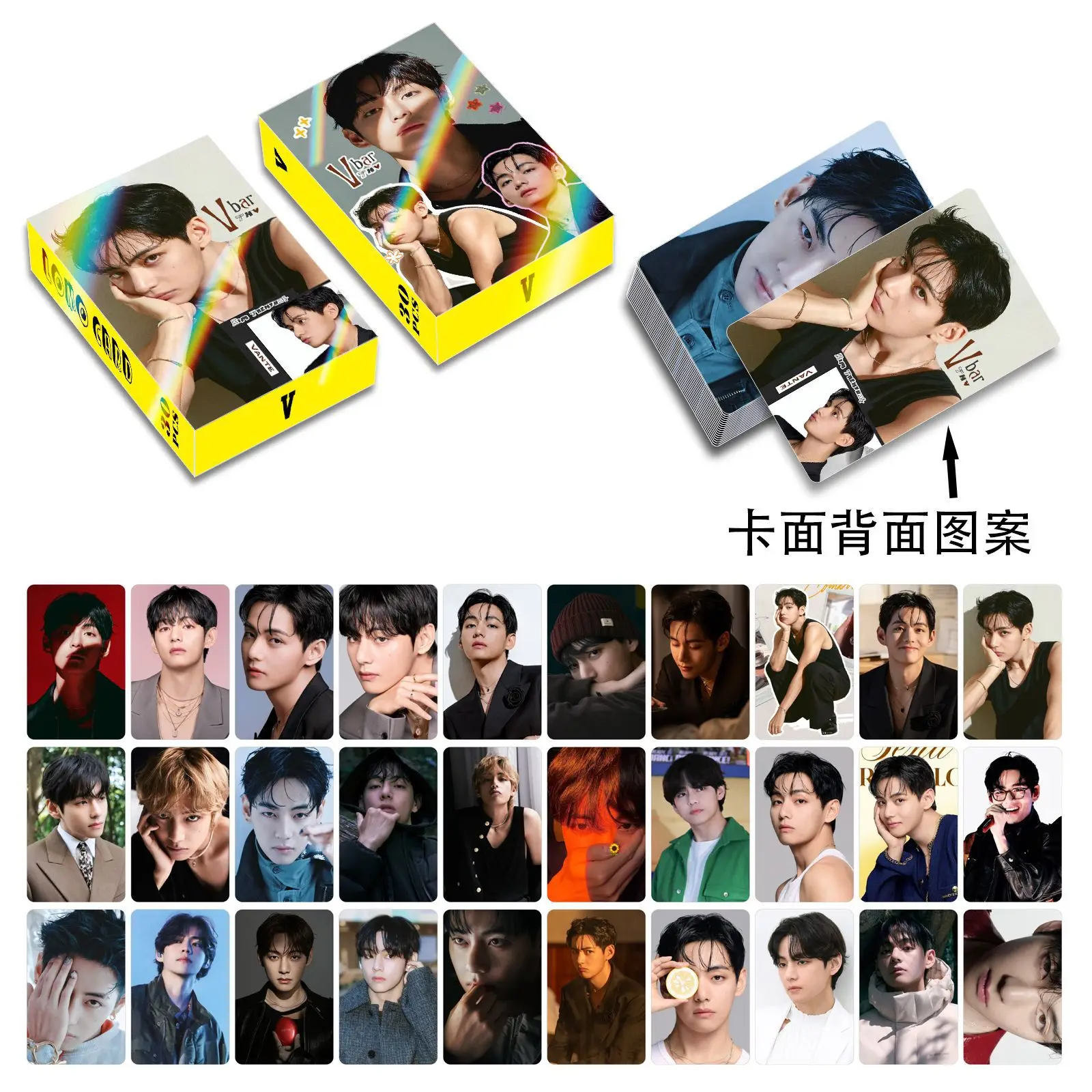 30pcs Kpop BTS V Lomo Cards Kim Taehyung HD Photo Cards Boxed Solo Photocard Collection Postcards Fans Collectible Gift - view 2