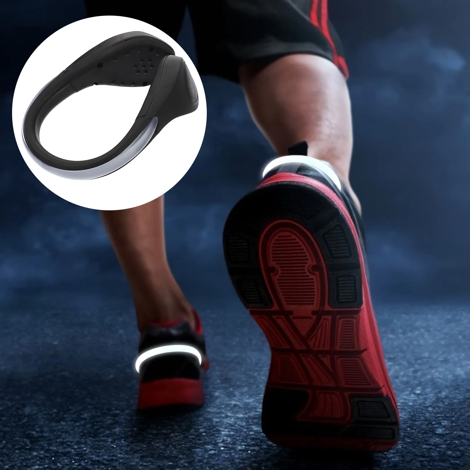 

2Pcs Luminous Shoe Clips Light Anti-Slip Teeth Secure Fit Safety Light for Night Running Cycling Climbing Outdoor Activities