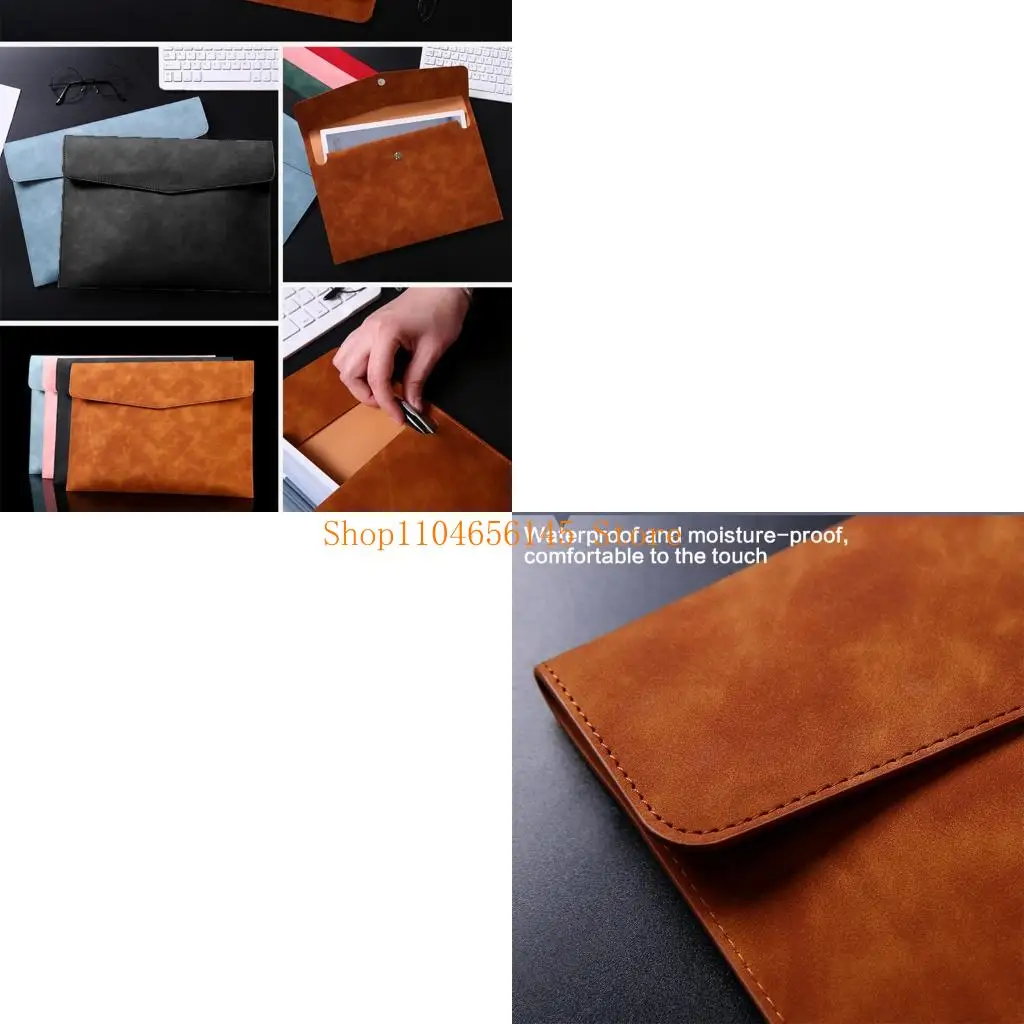 

5asd органайзер для файлов большой емкости, сумки для документов, водонепроницаемая кожаная папка для документов с магнитной для