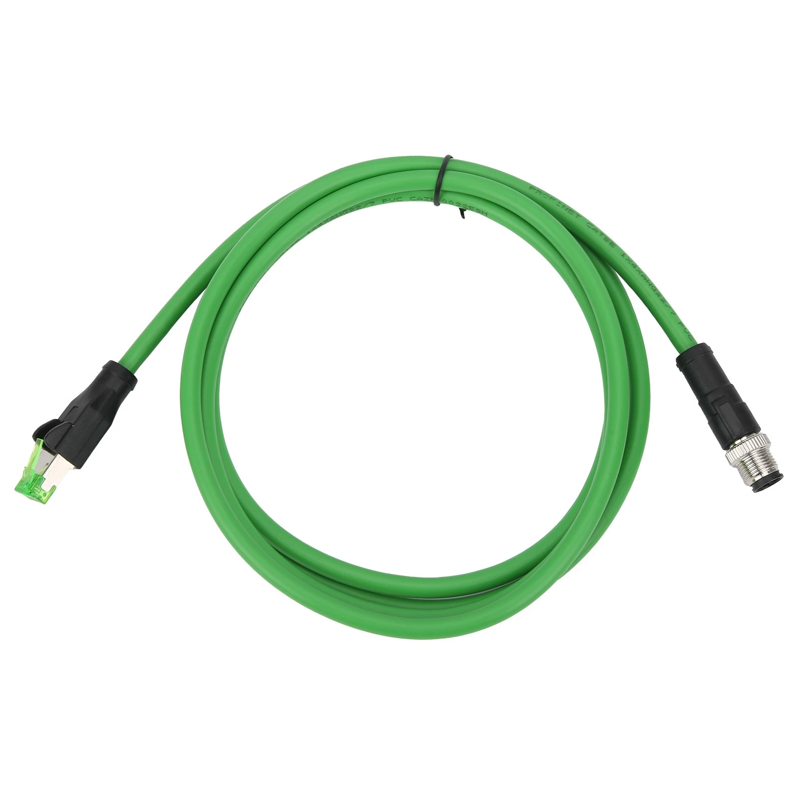 

Patch Cord M12 RJ45 Connector Ethernet Shielded Cable 4 Pin CAT5E 24 AWG Wire IP67 Water Proof