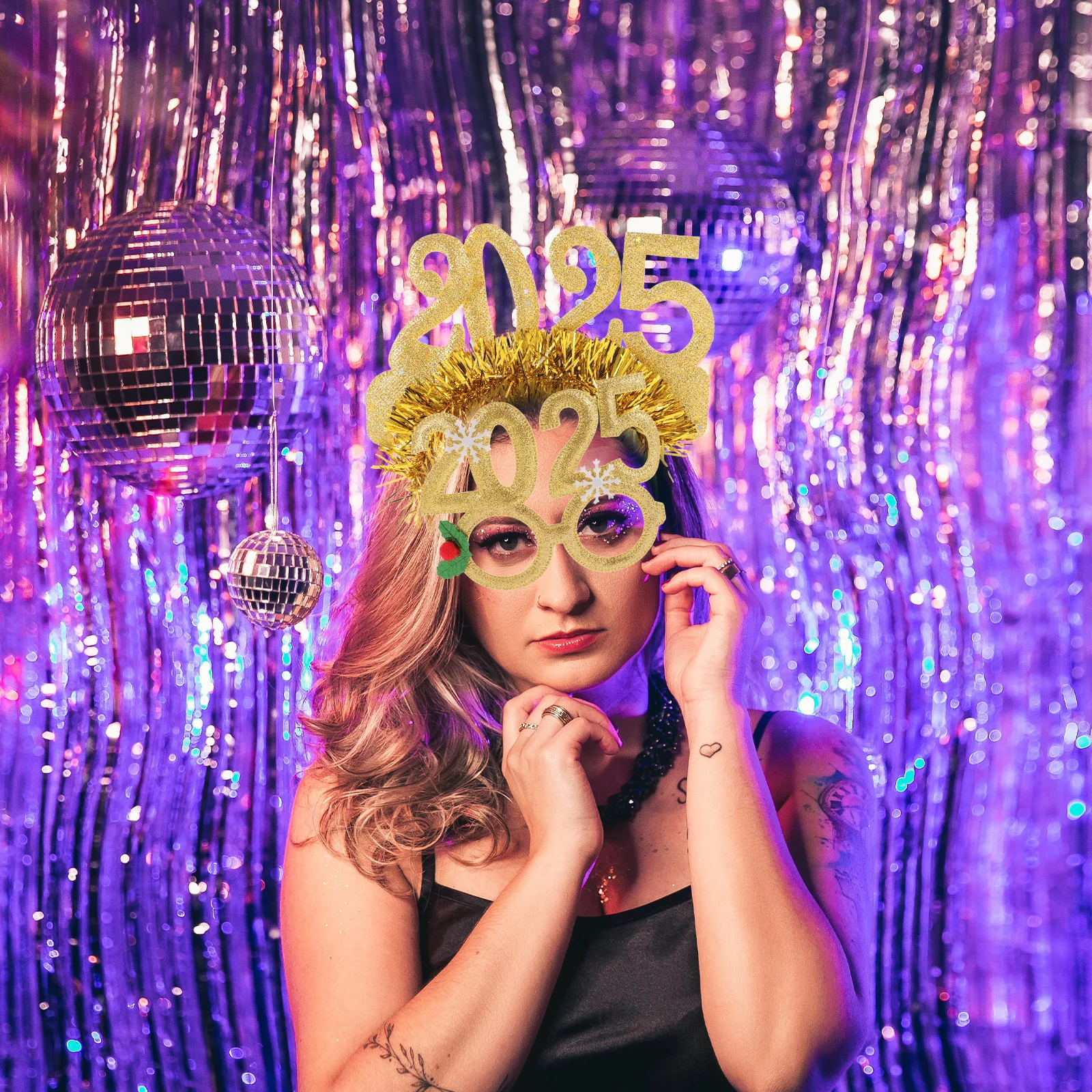 

1Set New Year Headband 2025 Theme Party Headpiece Creative Funny Design for Family Festival Celebration New Year Photo Props