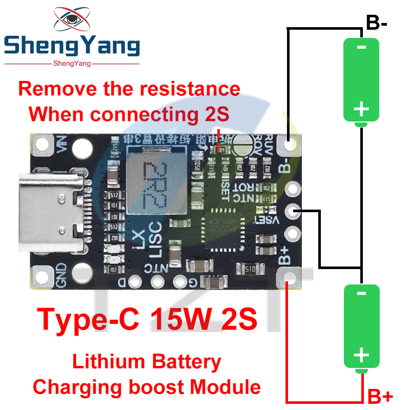 Type-C USB 15W 8.4V 12.6V Lithium Battery Charger Module