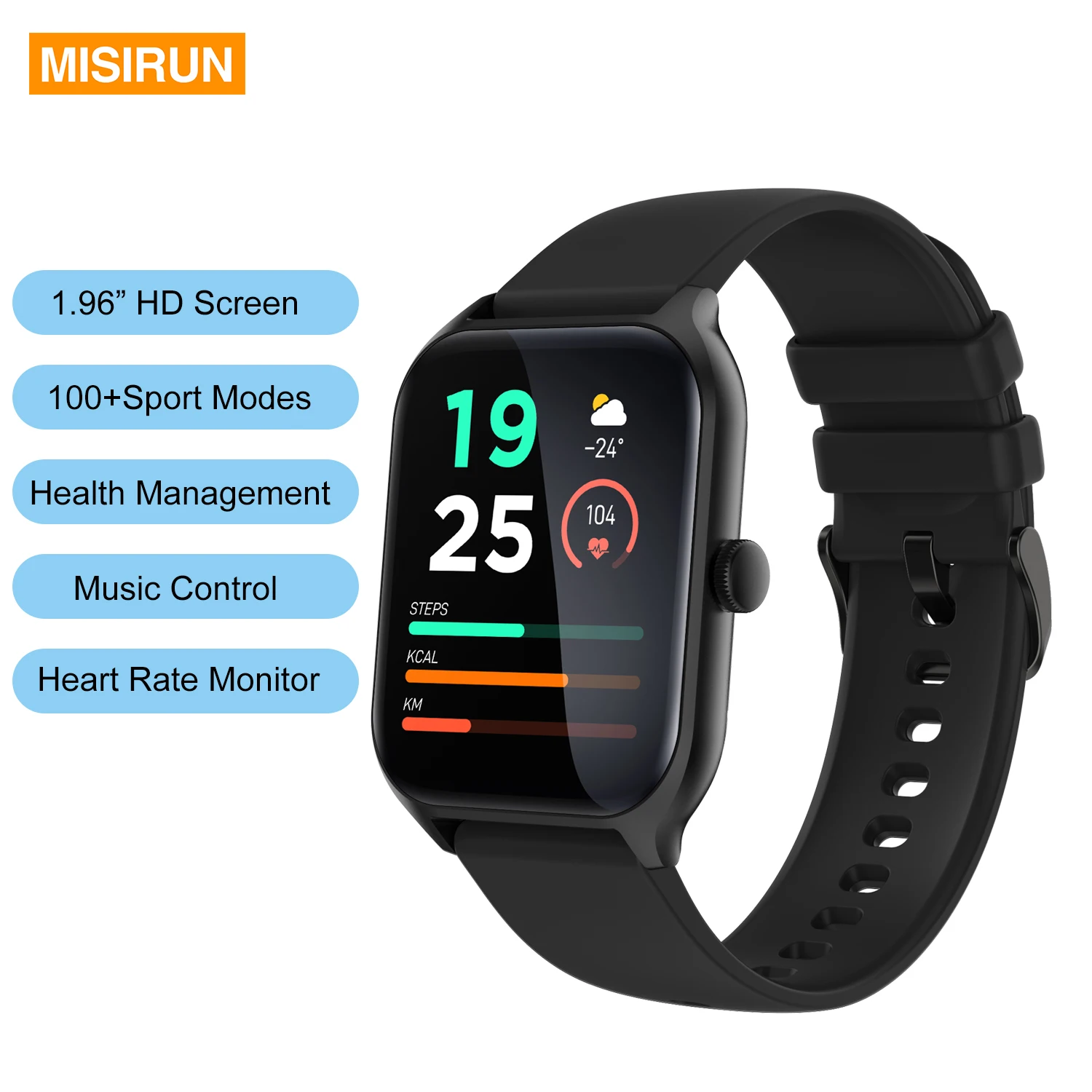 

Смарт-часы с HD-экраном 1,96 дюйма для мужчин и женщин, монитор сердечного ритма, мультиспортивные режимы, управление музыкой через Bluetooth, водонепроницаемые смарт-часы