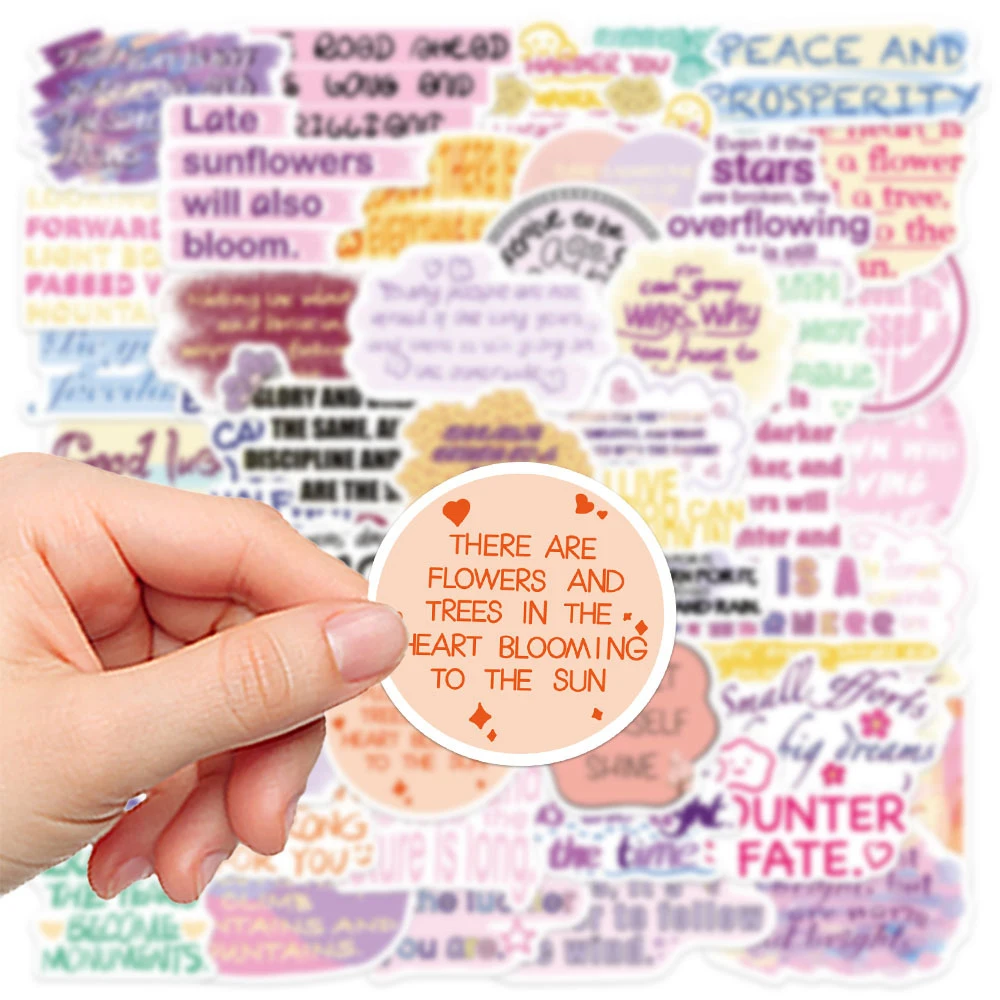 10/30/50pcs Rosa Citazioni Ispiratrici Adesivi Frasi Motivazionali Adesivo Del Fumetto Del Computer Portatile Notebook Telefono Carino Decalcomanie Decorazione