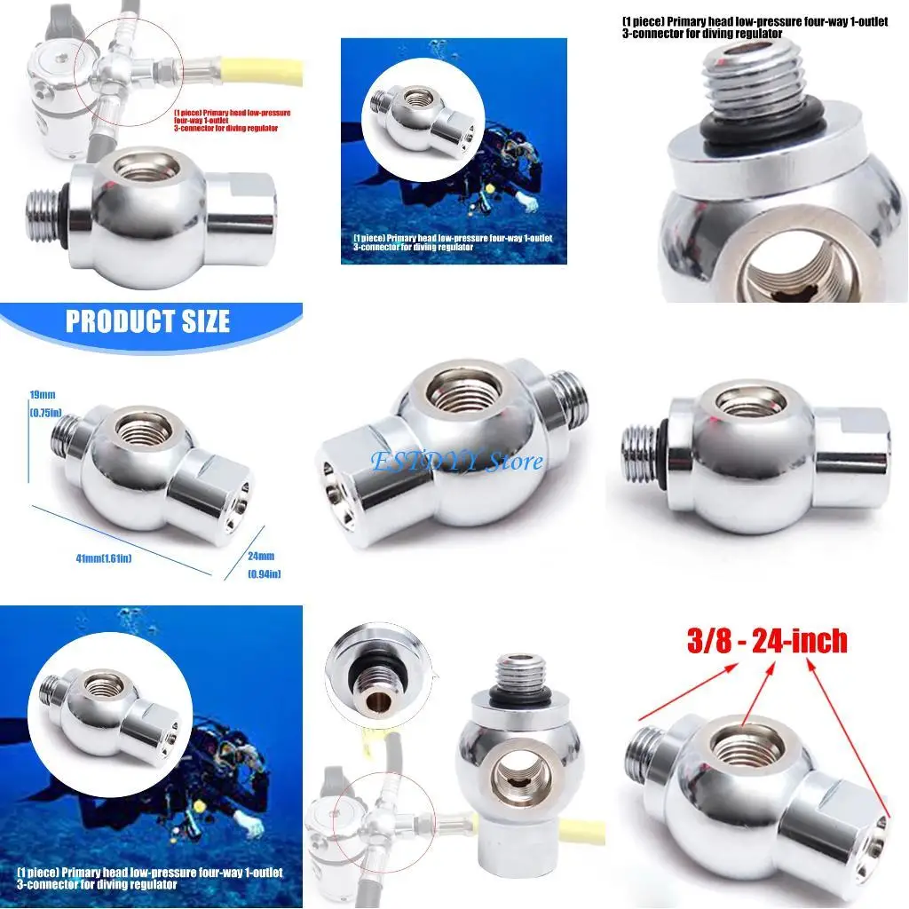 

G6DE Quickly Install Diving Adapter 1 To 3 Port Corrosion Resistant Diving Adapter