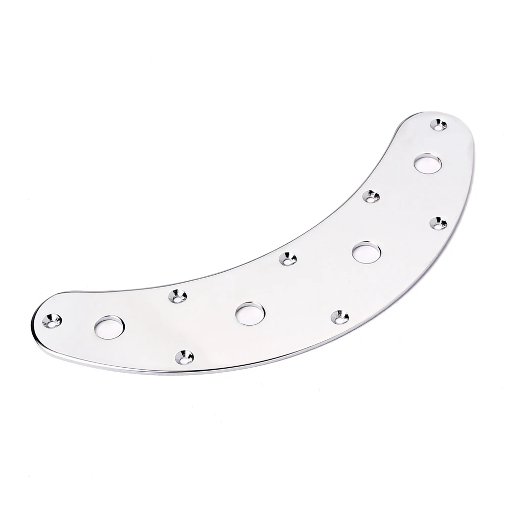 

Guitar Control Plate 10Mm Hole Chrome Bass Replacement Parts Metal Iron Plate Solid Sturdy Curved Arch Design Guitar