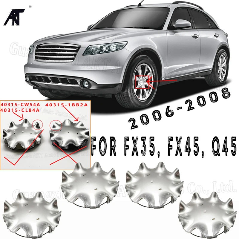 4 pcs/lot  Wheel Center Hubcap Cap for 2006 - 2008 Infiniti FX45 FX45, Q45 Painted Hyper Silver Center Cap P/N 40315-CL84A