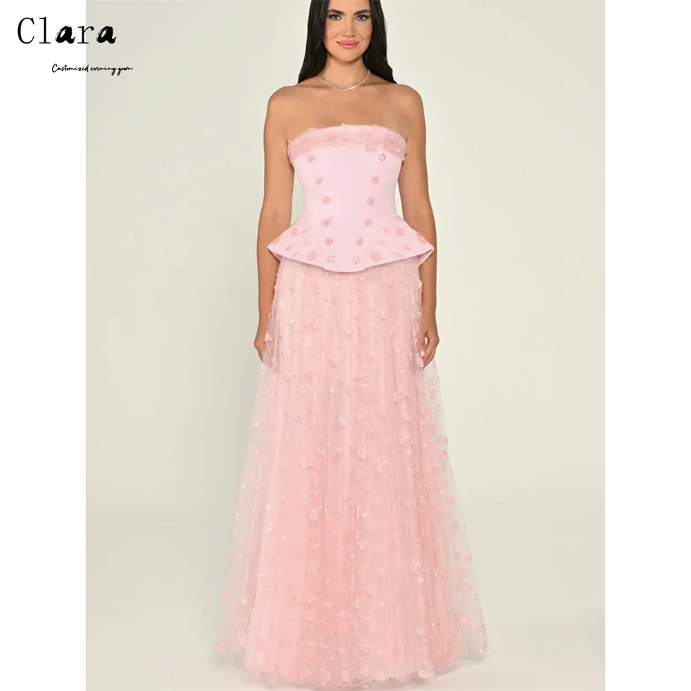 

Clara Custom A Line Tube Top Sleeveless Lace Prom Luxury Dresses for Luxury Party Ball Gown Dress 2026 Woman Women Evening Dress