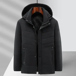 2024 Windproof Men Winter Coats Thicker Parkas Warm Thick Fleece Jackets Coat Mens Business Casual Outerwear Jackets Parkas Male