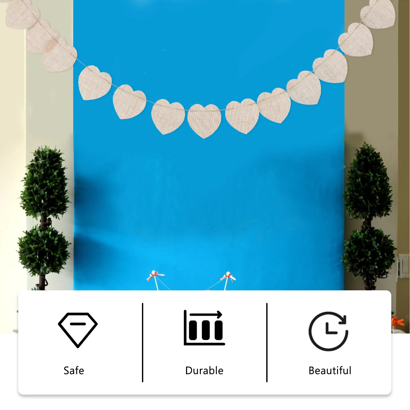 

Diy Heart Shape Burlap Bunting Banner Blank Garland Wedding Birthday Shower Christmas Party Decor Heart