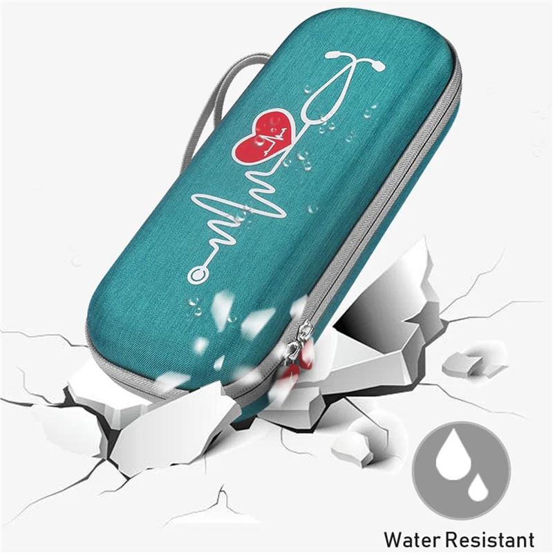 ABZW 2X Bolsa de armazenamento Estojo de transporte para estetoscópio Littmann Classic Iii Proteger Bolsa Manga Caixa Caso de proteção (verde)