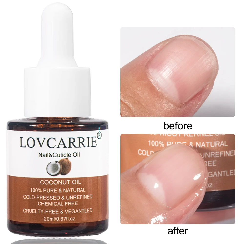 Lovcarrie Kokosnoot Cuticula Olie Natuurlijke Gezonde Etherische Olie Voor Reparatie Nagels Handlichaam 20Ml Nagel Groei Serum Manicure Pedicure