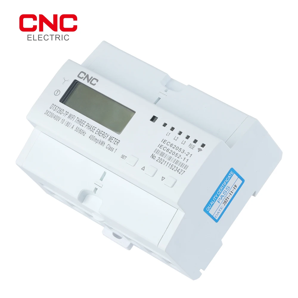 CNC WIFI 3 Phase Din Rail Tuya 50/60Hz 3*120V 3*220V 3*230V WIFI Smart Energy Meter Timer Power Consumption Monitor