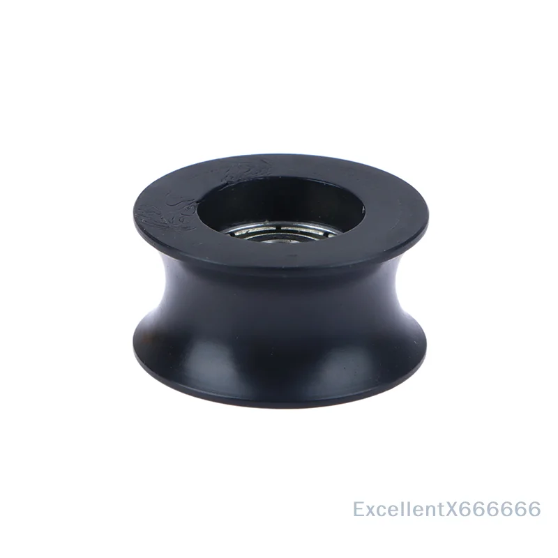 5*26*13 Nylon POM Wrapped Plastic Bearings Pulley U-shaped Groove Black 14mm Diameter Track Wheel Rubber Coating