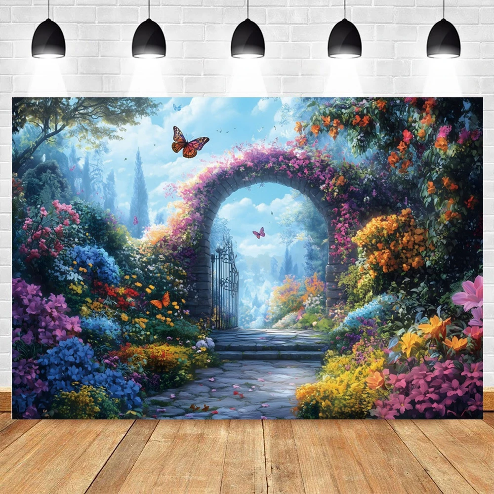 

Spring Flowers Backdrop Photography Fairy Tale Fantasy Nature Scenery Kids Art Portrait Baby Birthday Background Photo Studio