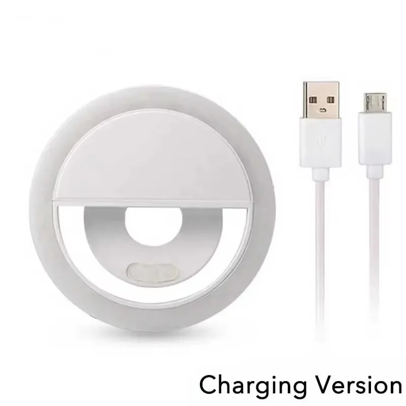 

Portable USB Charge Phone Lens Lamp Led Selfie Ring Light Mobile Phone Live Broadcast Video Selfie Fill Light For All Smartphone