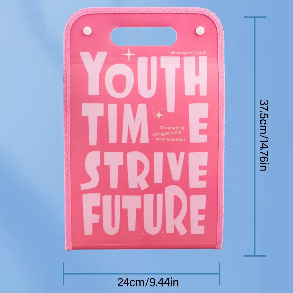 Creative Waterproof A4 File Folder With English Letter Pattern 13 Pockets File Organizer PP Transparent Envelope Folder