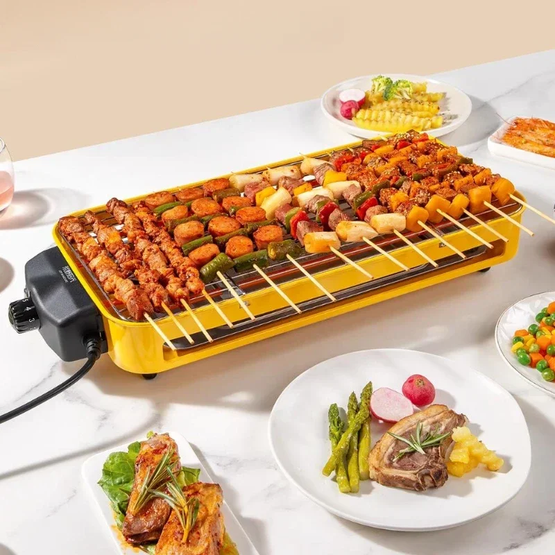 

For Home Smokeless Electric Grill 220V Thickened Baking Tray Electric Barbecue Indoor Skewer Stove Portable