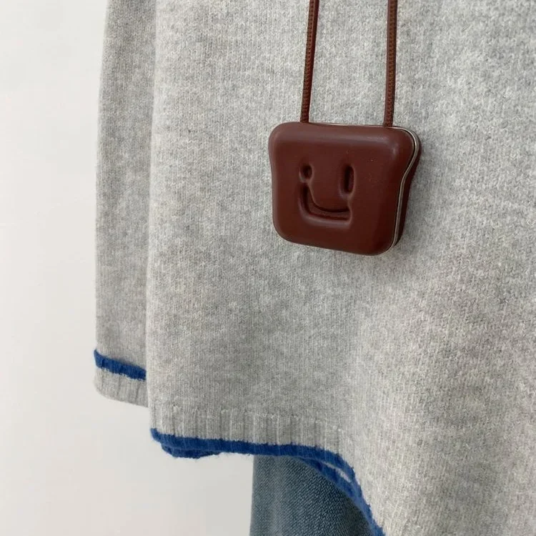 رمادي Bearskin مثل مقنعين سميكة أوائل الخريف المرأة طبقة قاعدة سترة الكتف طول ملابس داخلية صغيرة الحجم وصول جديد