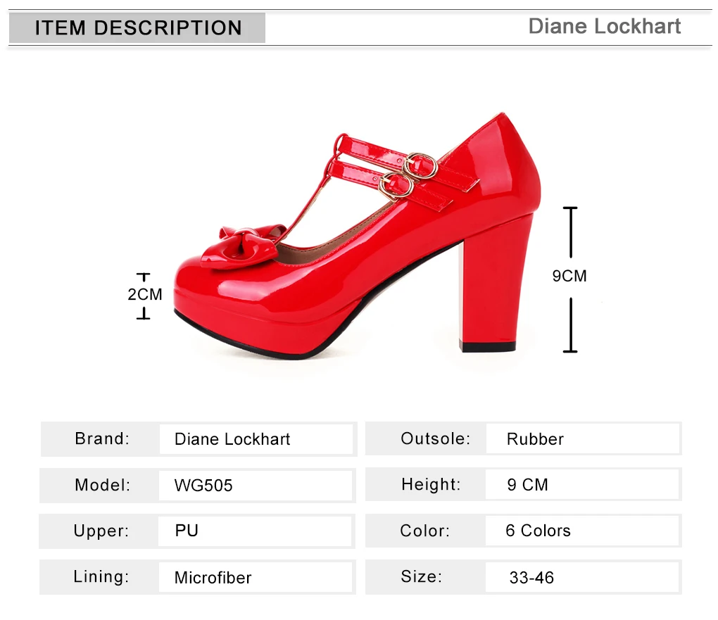 Women T Strap Mary Janes Shoes Lady High Heel Round Toe Bow Lolita Pumps Feminine Platform Heels Party Wedding Footwea Red Pink