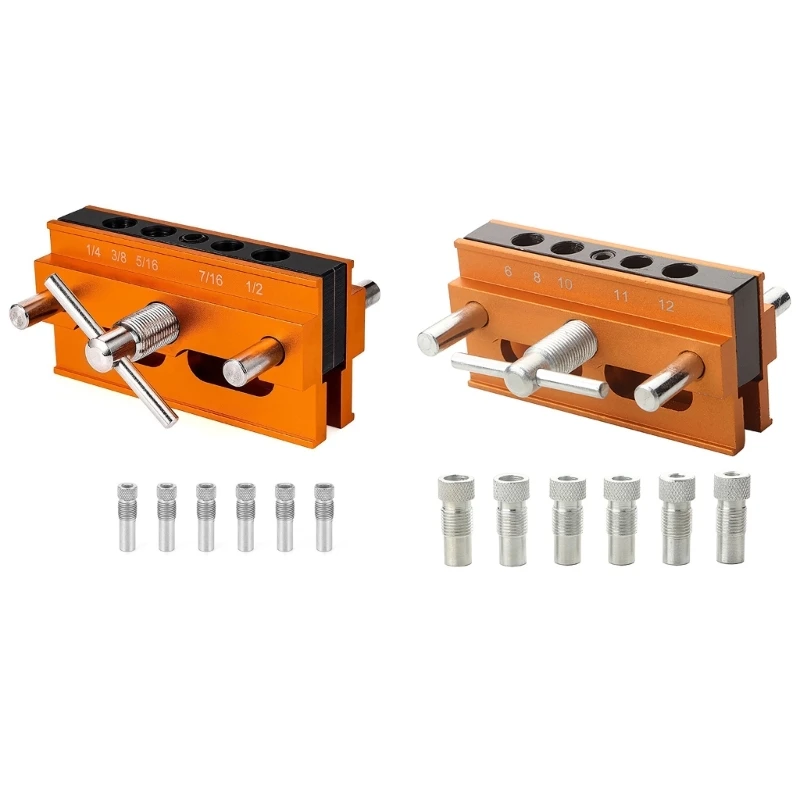 

Self Centering Doweling Jig Kits Drill Guide Metric Standard Size Portable Drilling Guide Woodworking Hole Positioning Dropship