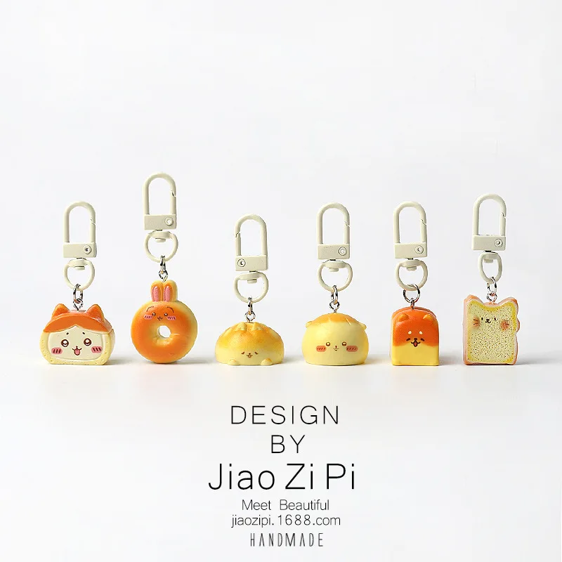 New Creative Chiikawa Dessert Bread Keychain Kawaii Funny Pendant Anime Accessories Bag Decoration Girl Toy Ins Trendy Fine Gift