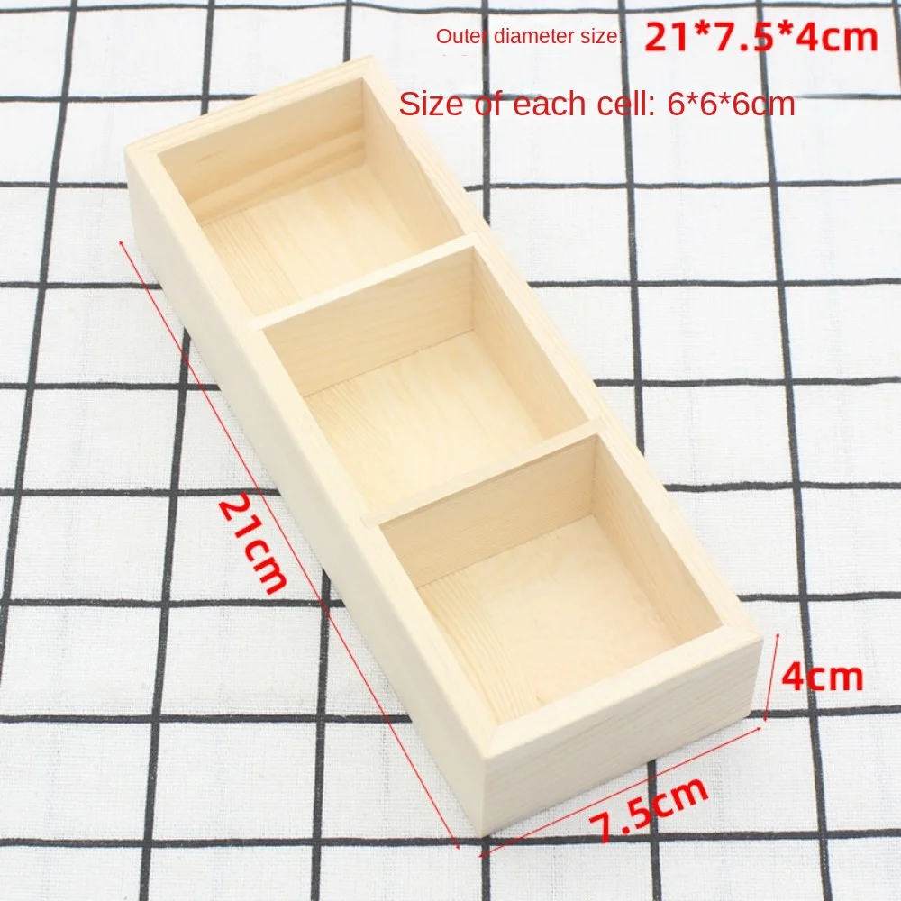 Desktop Creativity Tea Bag Holder Practical Exquisite Miscellaneous Sorting Grid Simple Solid Wood Retro Vintage Storage Bin