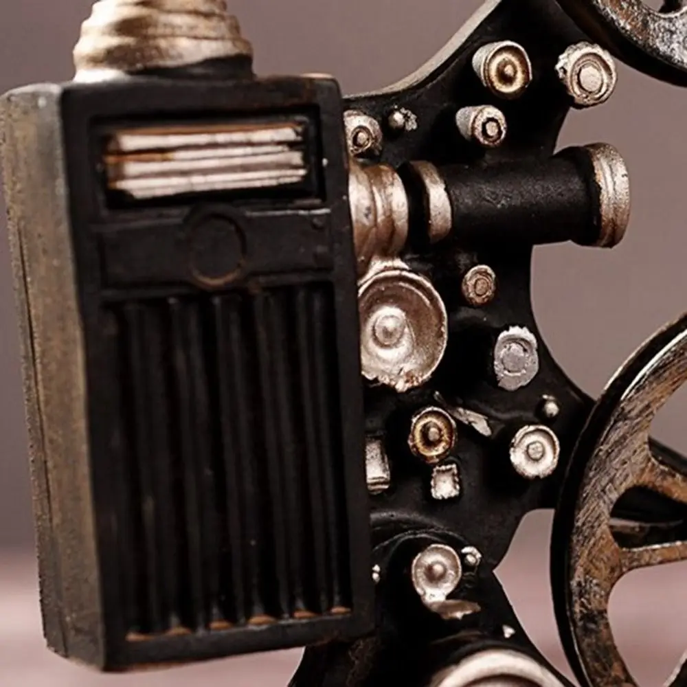 Resin Craft Movie Film Projector Sculpture Exquisite Lightweight Cinema Projector Ornaments Handmade Projector Model Bedroom