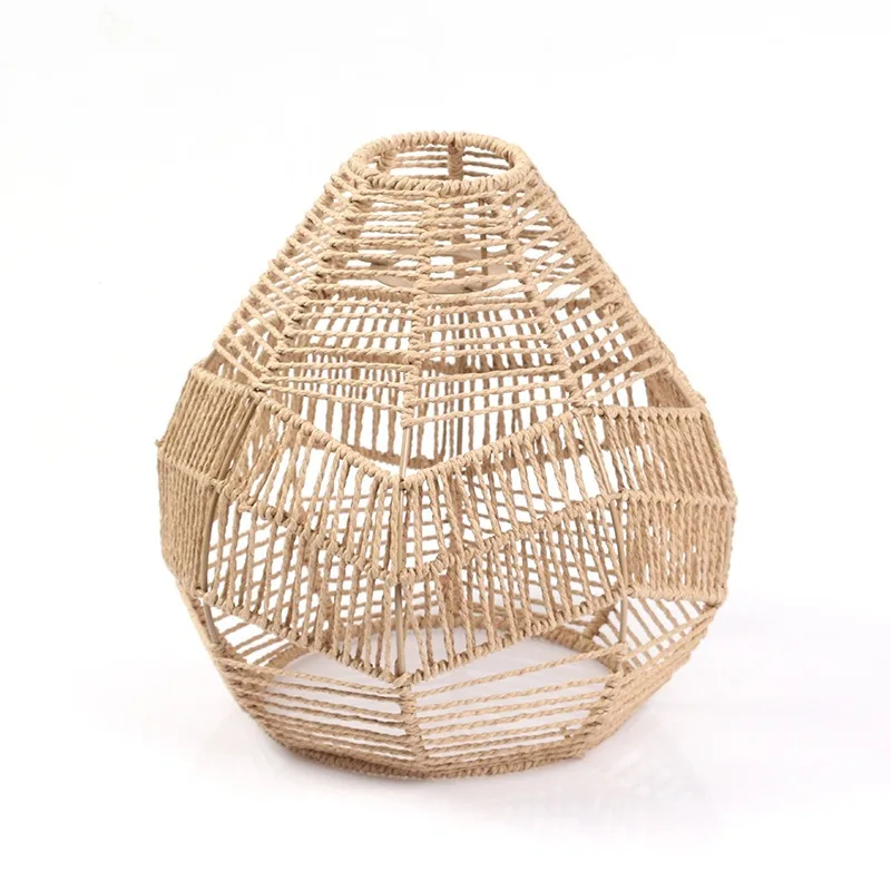 1pc Rattan Lamp Shade Small Boho Shades Replacement Ceiling Fan Light Covers Cylinder Woven Lampshade for Floor Lamps for E27