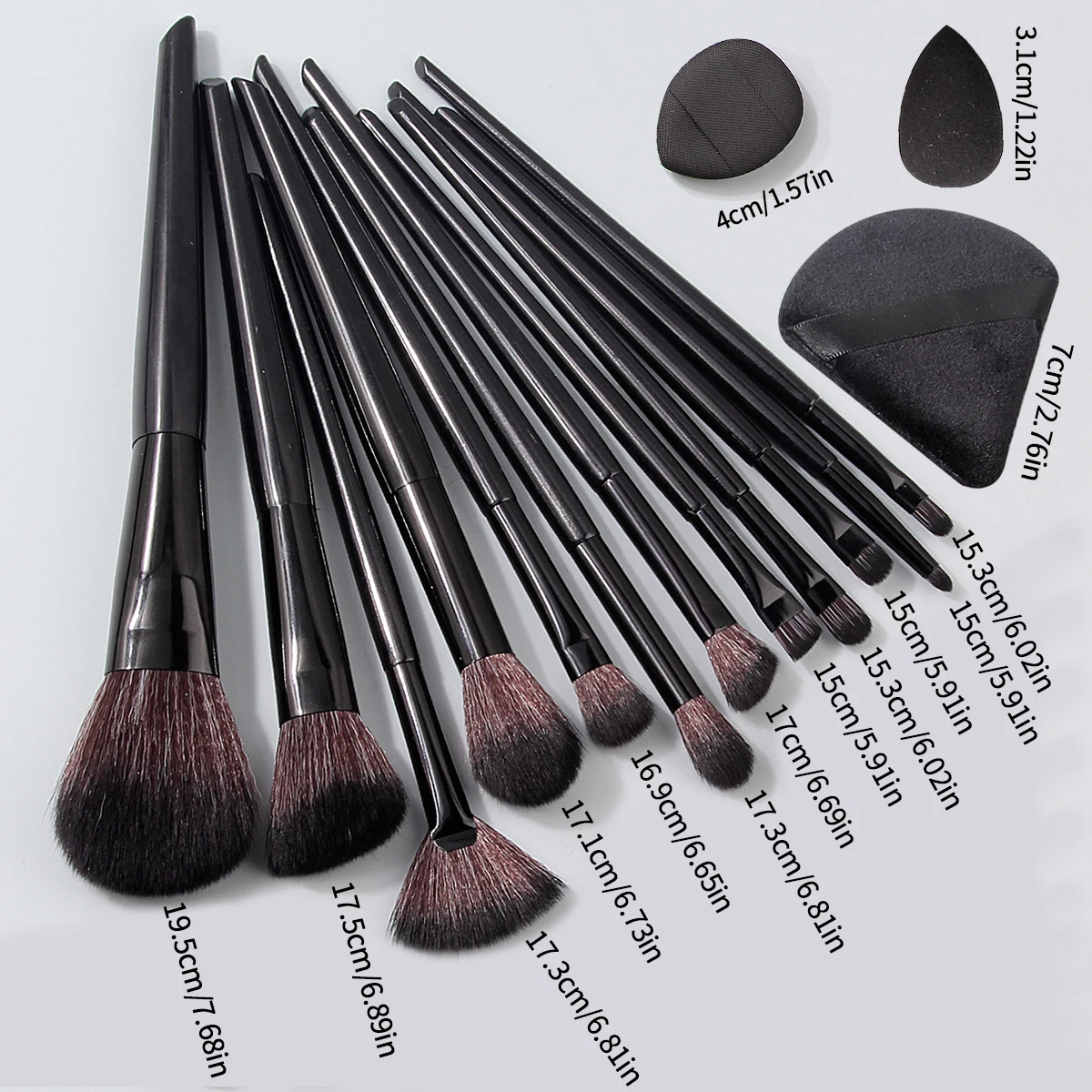 6/12/18PCS Premium Makeup Brush Set: Soft Facial Makeup Brush Set & Triangular Powder Puff & Mini Sponge Egg/Powder Puff