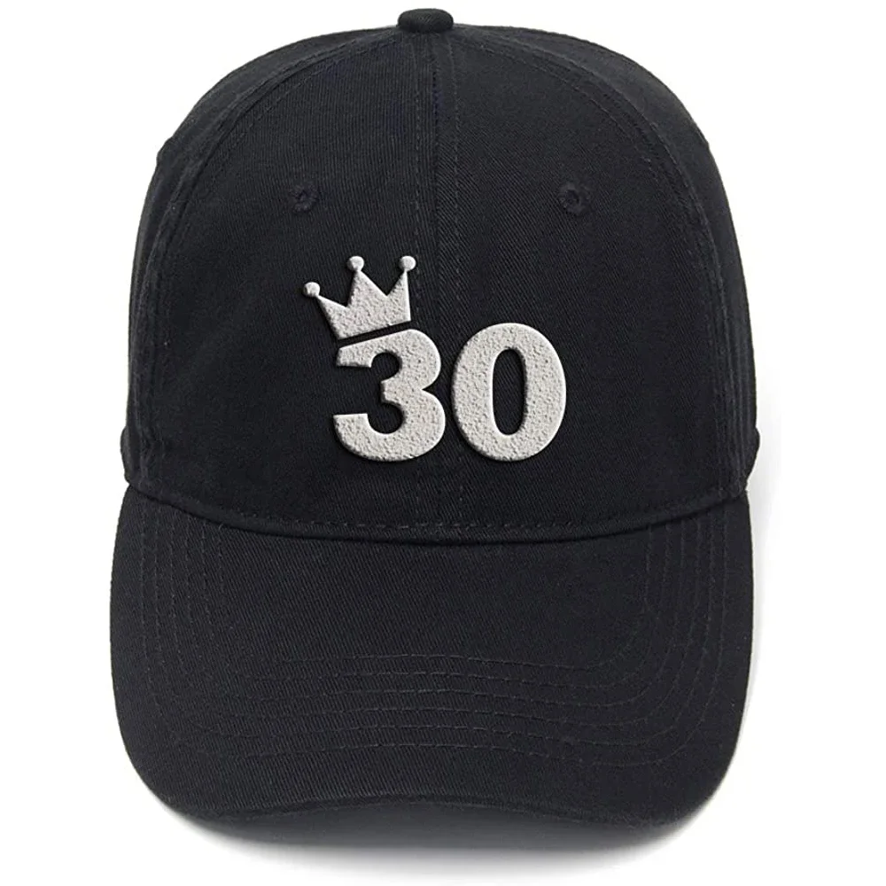 Lyprerazy 30th Birthday Gift Washed Cotton Adjustable Men Women Unisex Hip Hop Cool Flock Printing Baseball Cap