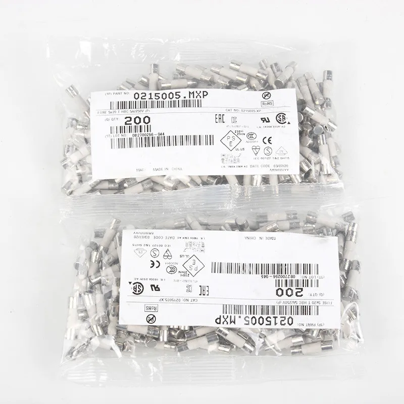 5 Chiếc Littlefuse 215 Series Gốm Cầu Chì HiFi Khuếch Đại Âm Thanh Rạp Hát Tại Nhà Chậm Thổi Cầu Chì Full Series 5Mm X 20Mm