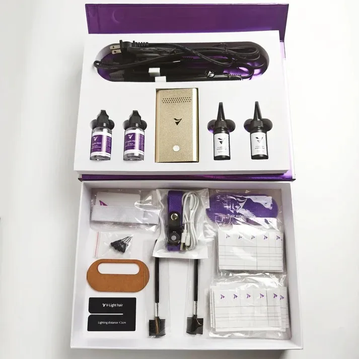 

Рождественская ограниченная серия NO HURT Hair Led V Light Наращивание человеческих волос V Light Cure Клей V Light Невидимая система наращивания волос