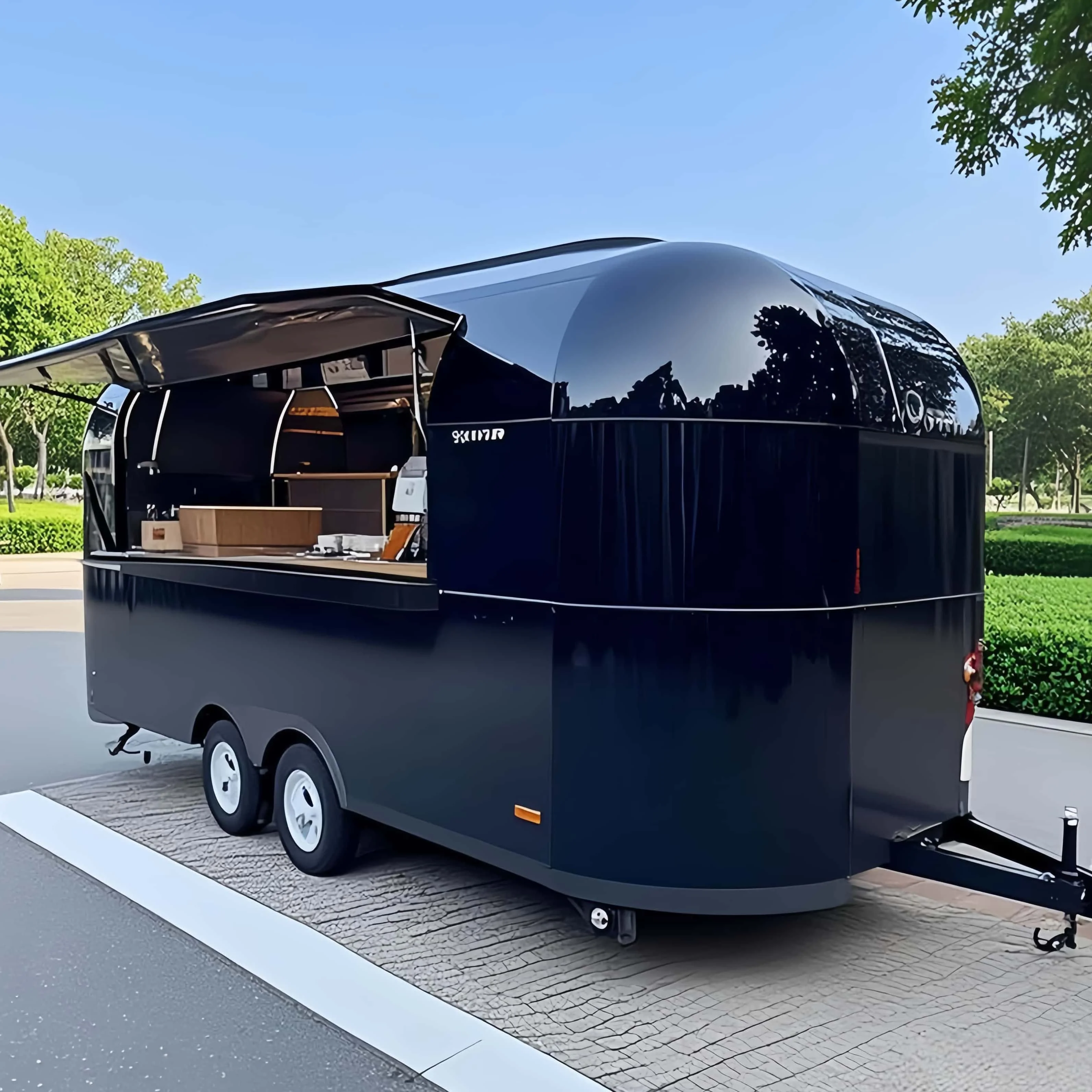 

Concession Food Truck Trailer Catering Trailer with Full Equipment Ice Cream Smoothie Vending Food Cart